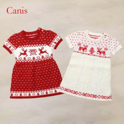 

Toddler Newborn Kids Baby Girls Deer Knitting Wool Sweater Pageant Dress Clothes