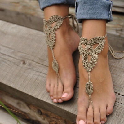

1Pc Barefoot Sandals Crochet Foot Jewelry Anklet Bracelet Wedding Ankle Chain