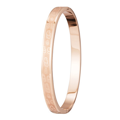 

Women Round Titanium Steel Bracelet Heart-shaped Anti-allergy Ring Bracelet