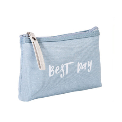 

Gobestart Canvas Waterproof Cosmetic Bag Female Portable Letter Girl Pen Bag Storage Bag