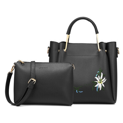 

LOVEVOOK women handbags female shoulder crossbody bag with embroidery high quality messenger bags ladies purse 2 psc set 2018