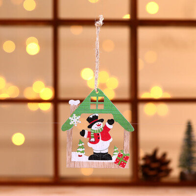 

Gobestart Christmas Decorations Wooden Craft Hollowed out Christmas Tree Small Pendant