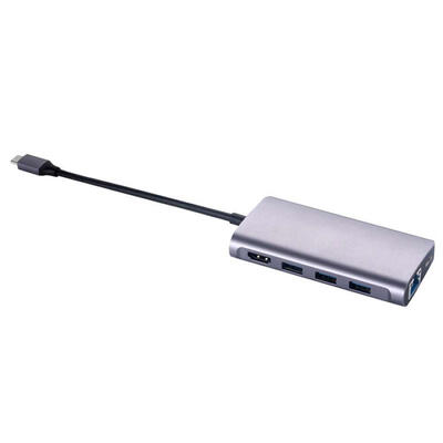 

Type C Hub 8-in-1 USB-C Adapter With 3 USB 30 HDMI Gigabit Network LAN Port SDTF Reader For Type-C Laptops Devices