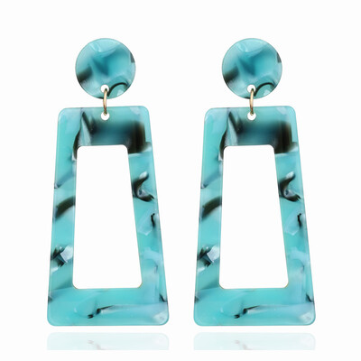 

EK446 Boho Geometric Big Acetic Acid Statement Earrings Fashion Jewelry Colorful Leopard Printed Acrylic Drop Earrings for Women