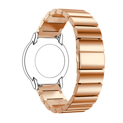 

〖Follure〗22mm Stainless Steel Polished Watchband Strap BK