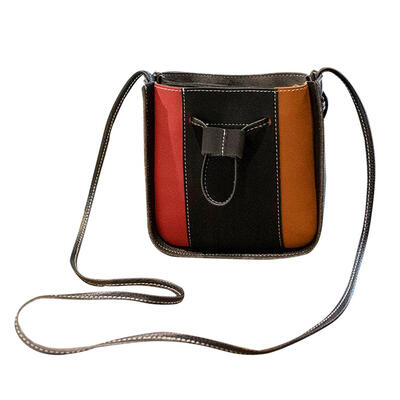 

Hit Color Stripe Shoulder Handbags Women PU Leather Crossbody Bucket Bags