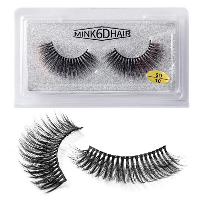 

1 Pairs2pcs 6D Natural Thick Reusable False Eye Lashes Extension Handmade Comfortable Eyelashes