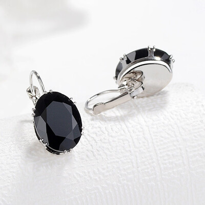 

New European And American Hot Multi-color Inlaid Simple Earrings Jewelry