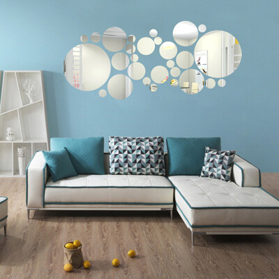 

〖Follure〗Round Acrylic Mirror Background Wall Sticker Bedroom Decoration