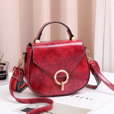 

Bag female fashion small round bag retro network celebrity texture small ck oblique satchel ins wind Korean shoulder bag