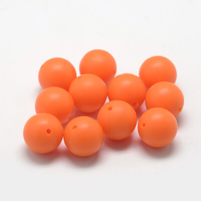 

Food Grade Environmental Silicone Beads Chewing Beads For Teethers DIY Nursing Necklaces Making Round DarkOrange 810mm Hole