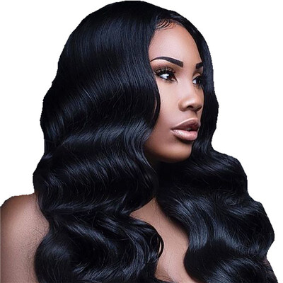 

Amazing Star 150 Density Body Wave Crochet Lace Front Wig with Baby Hair Brazilian Virgin Hair Wig Soft&Bouncy