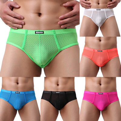 

Tailored Mens Sold Color Natural Washed Breathable Sexy Mesh Underwear