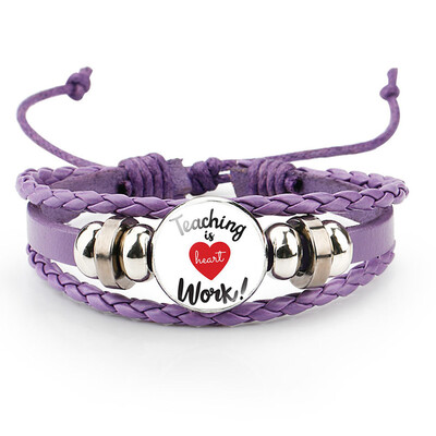 

Teach Teacher Multilayer Woven Bracelets Bangles For Men Women Fashion Jewelry Gifts