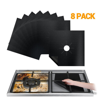 

〖Follure〗8Pcs Reusable Gas Range Stove Top Burner Protector Liner Cover For Cleaning