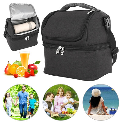 

600D Thermal Insulated Lunch Bag Cool Bag Picnic Adult Kids Food Storage Lunch Box