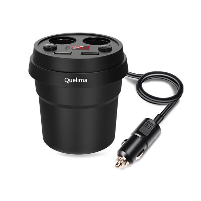 

Quelima Car Cup Charger Car Charger Socket Dual USB Quick Chargers Car Adapter with Dual Car Cigarette Lighter Socket Lighter Digi