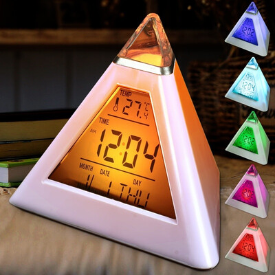 

LED Color Changing Digital LCD Alarm Clock Thermometer Night Light Desktop Table Clocks LED Clock Digital Alarm Clock