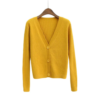 

EFINNY Fashion Button Knit Cardigan Sexy Retro V-neck Short Sweater Women Cardigan