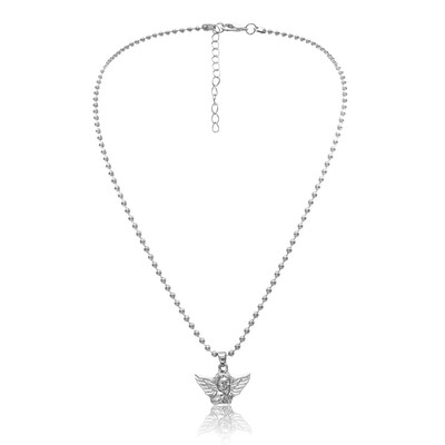 

High Grade Alloy Angel Pendant Necklace beads Gold Color silver Chain Hip-hop Necklace Jewelry For women men
