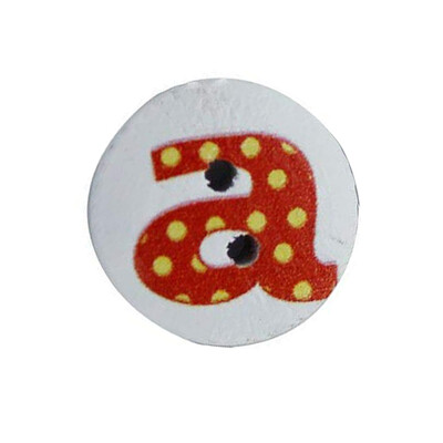 

100pcs White English Letters Random Round 2 Holes Wooden Button Handmade DIY Crafts Sewing Accessories