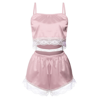 

Toponeto Womens Sexy Satin Lace Sling Sleepwear Lingerie Nightwear Underwear Set