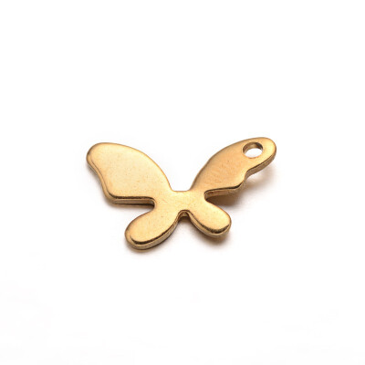 

Butterfly 304 Stainless Steel Charms Golden 9x14x1mm Hole 1mm