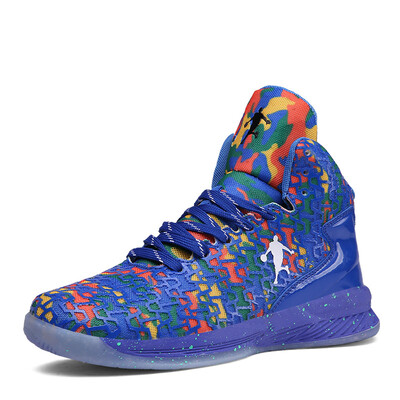 

Basketball shoes male flying woven mesh high-top sports boots non-slip sneakers