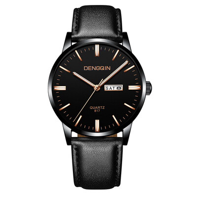 

Gobestart Luxury Quartz Sport Military Stainless Steel Dial Leather Band Wrist Watch