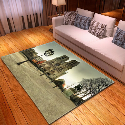 

Toponeto Creative Notre Dame Photo Commemorative Day Comfortable Carpet Home Decor