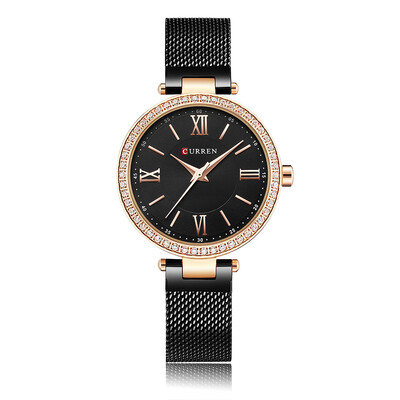 

CURREN 9011 Women Watch Quartz Movement Crystal Wrist Watch Simple Causal Gift for Women