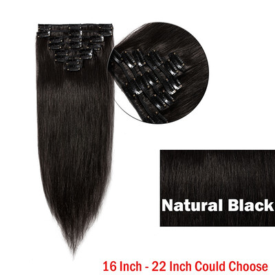 

Clip in 100 Real Human Hair Extensions Full Head Hair Extensions Remy Human Hair Silky Straight 8 Pieces