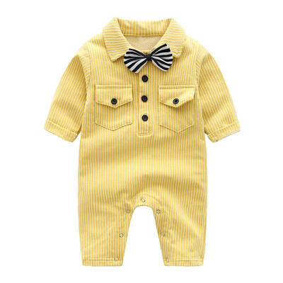 

Baby Boys Gentleman Clothing Rompers Vertical Stripe Cute Party Jumpsuit