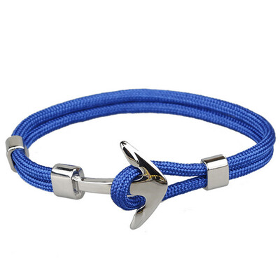 

New Black Anchor Bracelet For Men Fashion Handmade Charm Braclet Jewelry Male Accessories