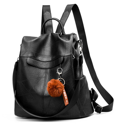 

Summer Travel Large-Capacity Backpack Pu Leather Simple Wild Bag