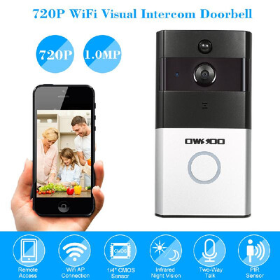 

OWSOO 720P WiFi Visual Intercom Door Phone Support Infrared Night View PIR Android IOS APP Remote Control for Door Entry Access Co