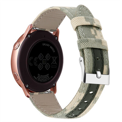 

〖Follure〗Canvas Nylon Leather Watch Band Strap For Samsung Galaxy Watch Active 20mm