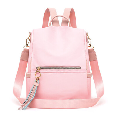 

Fashionable travel backpack womens double shoulder bag autumn 100 leisure travel anti-theft nylon cloth canvas