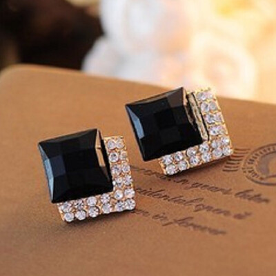 

Retro Fashion Accessories Exquisite Candy Colors Geometry Crystal Stud Earrings