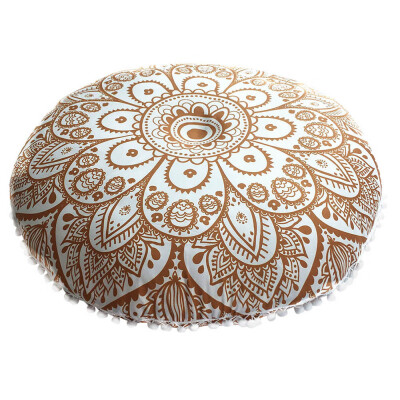 

〖Follure〗Indian Mandala Floor Pillows Round Bohemian Cushion Pillows Cover Huge Case BK