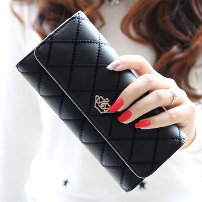 

New Fashion Women Purse Wallet Long Card Holder Clutch Leather PU Wallets Crown