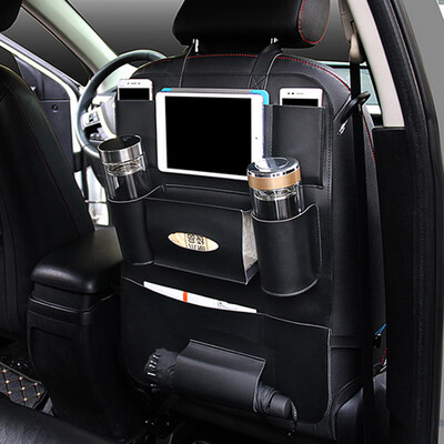 

PU Leather Car Back Seat Storage Bag Pocket Phone Pad Cup Holder