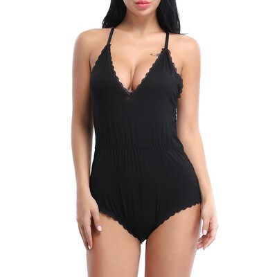 

Toponeto Women Bandage Lace Bustier Sexy Lingerie Nightwear Underwear Babydoll Jumpsuit