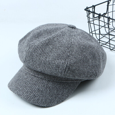 

Octagon Hat Women FallWinter Wool Korean version of the new painter Hat Red Beret Japanese retro casual Joker Hat