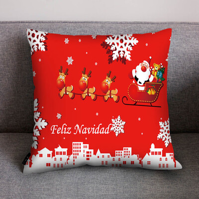 

JPGIF Merry Christmas Print Pillow Case Polyester Sofa Car Cushion Cover Home Decor