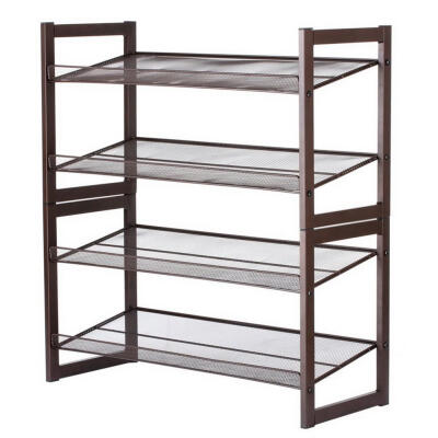 

4-Layer Metal Iron Oblique Plane Shoe Rack Stands House Storage Organizer