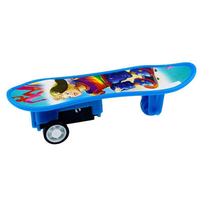 

Cute Cartoon Plastic Mini Skateboard Pull Back Car Toys Kids Children Gift