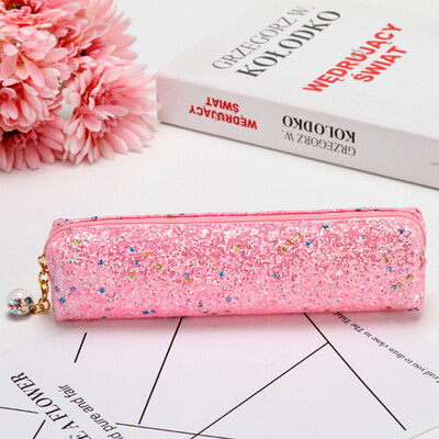 

Toponeto Pencil Case Sparkly Glitter Sequins Cosmetic Bag Zipper Handbag Pen Pouch Box