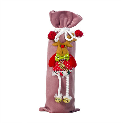 

〖Follure〗Christmas Wine Bottle Set Fabric Doll Christmas Flannel Champagne Decoration
