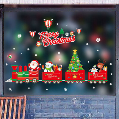 

Tailored Cartoon Snowman Santa Window Sticker Christmas Gift Home Decor Sticker